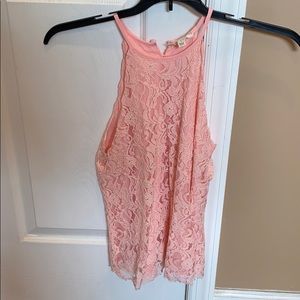 Pink lace tank